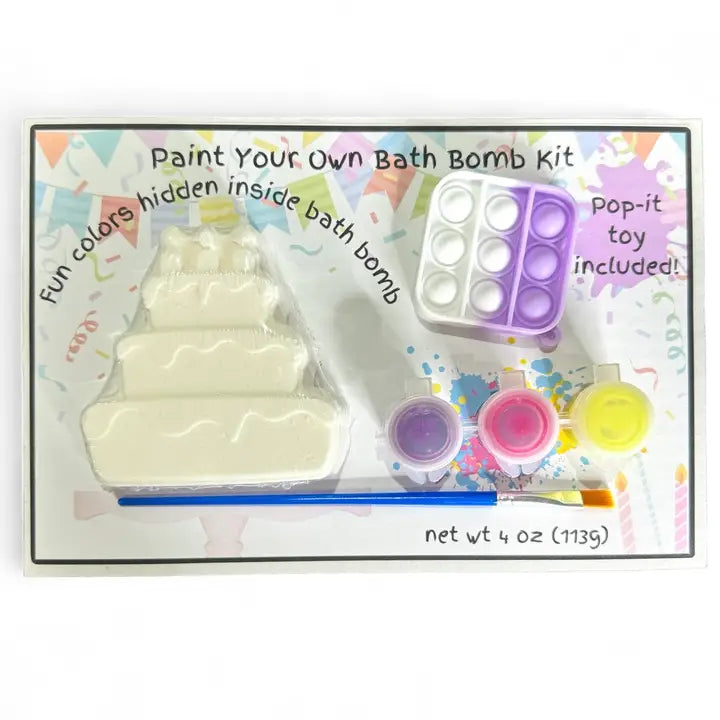 Paint Your Own Bath Bomb Kit-Birthday Cake