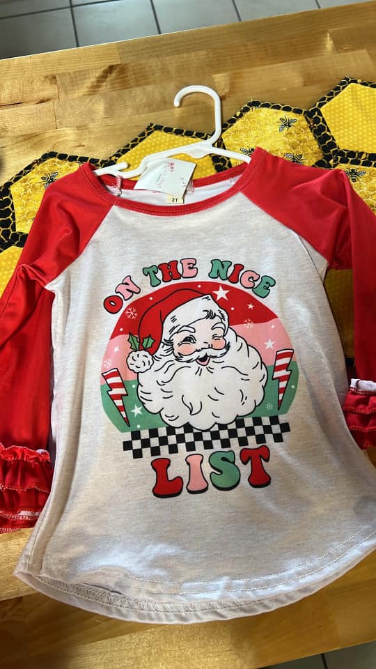 On The Nice List Santa Shirt