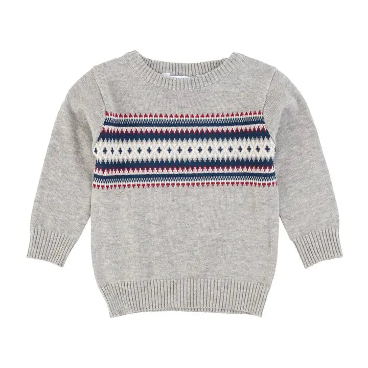 Boys Cozy Fair Isle Knit Crew Neck Sweater