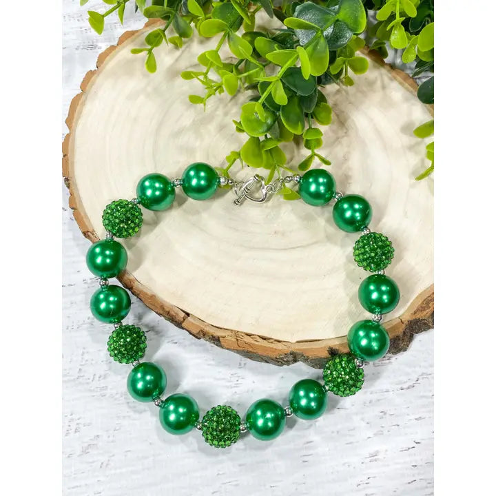 Green Chunky Bead Necklace