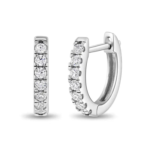 Multi Cz 9mm Kids / Girls Earrings Hoop - Sterling Silver