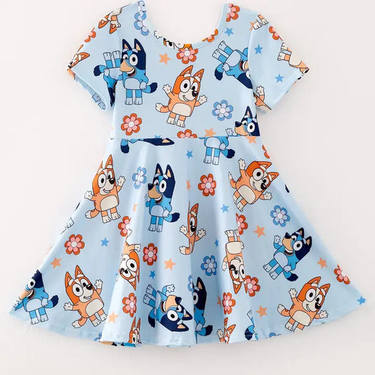 Bluey Girls Blue Milk Silk Dress