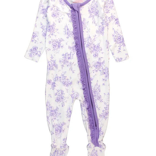 Baby Girls Purple Princess Castle One Piece Pajama