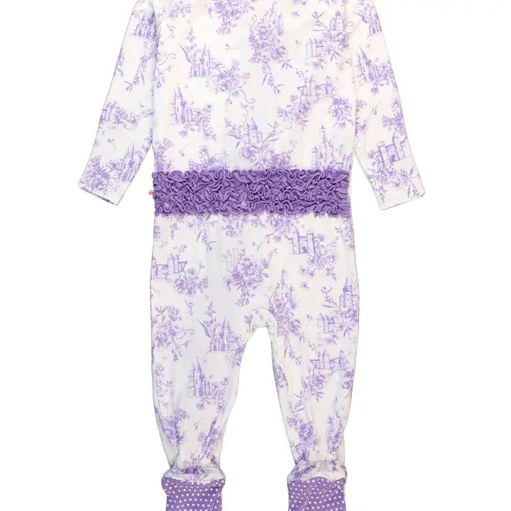 Baby Girls Purple Princess Castle One Piece Pajama