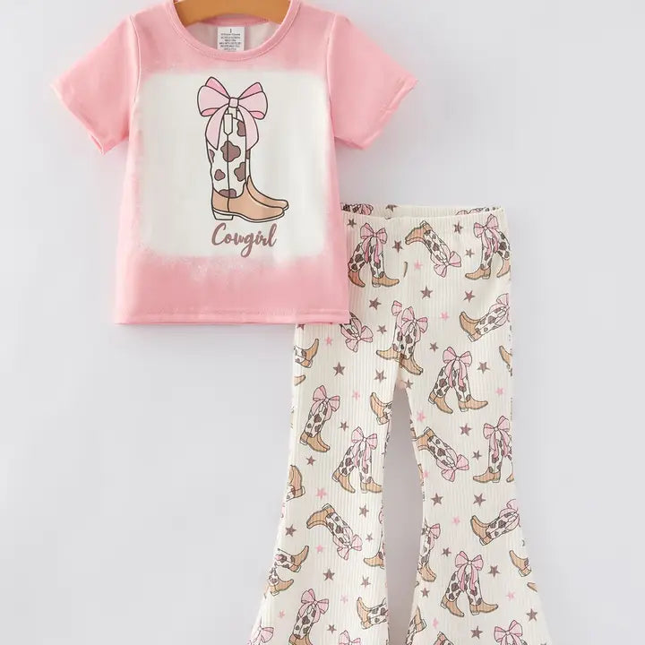 Boots Print Girls Outfit Set